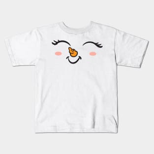 snowman face Kids T-Shirt